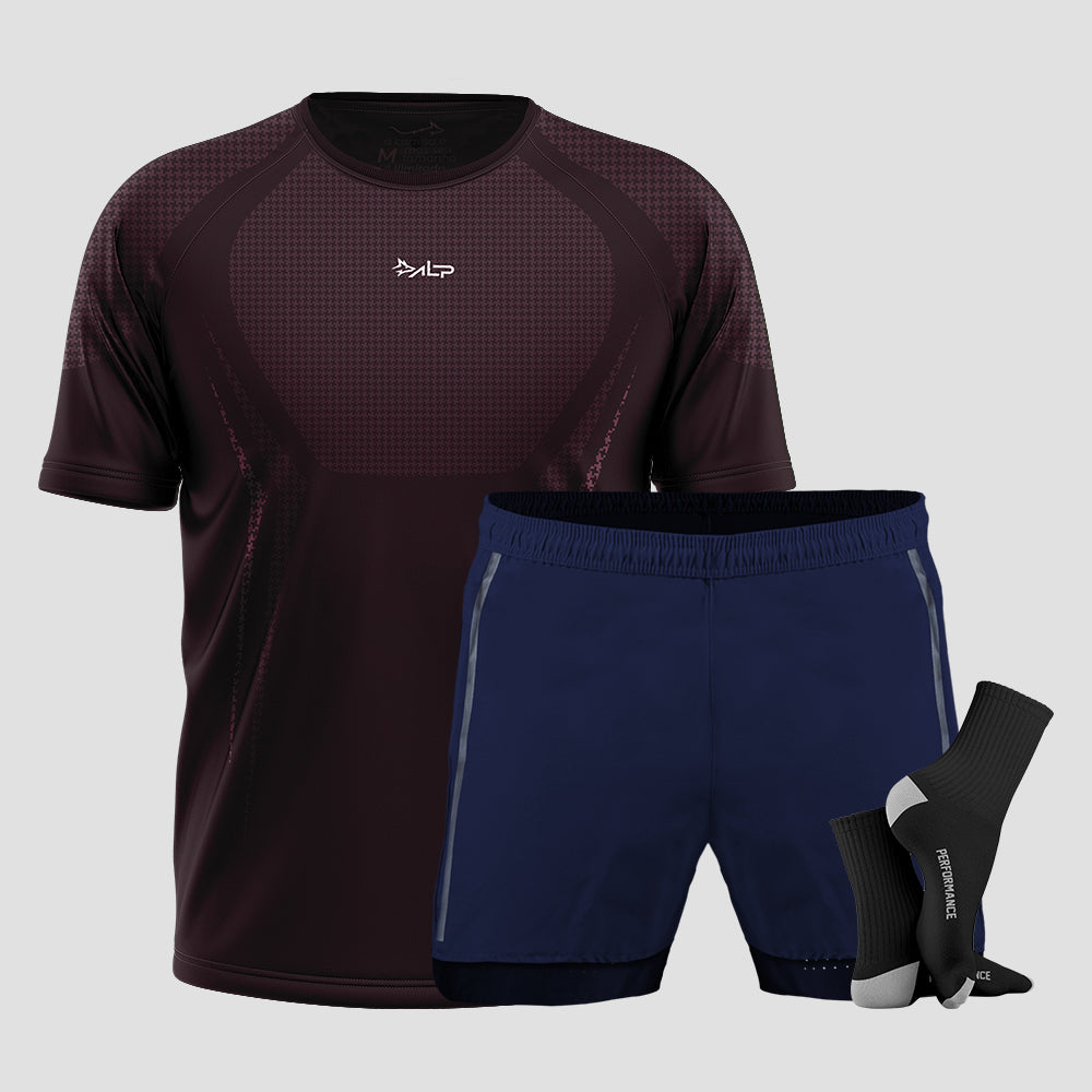 Kit Camiseta Apex + Bermuda Aerofit + Meia Performance 1