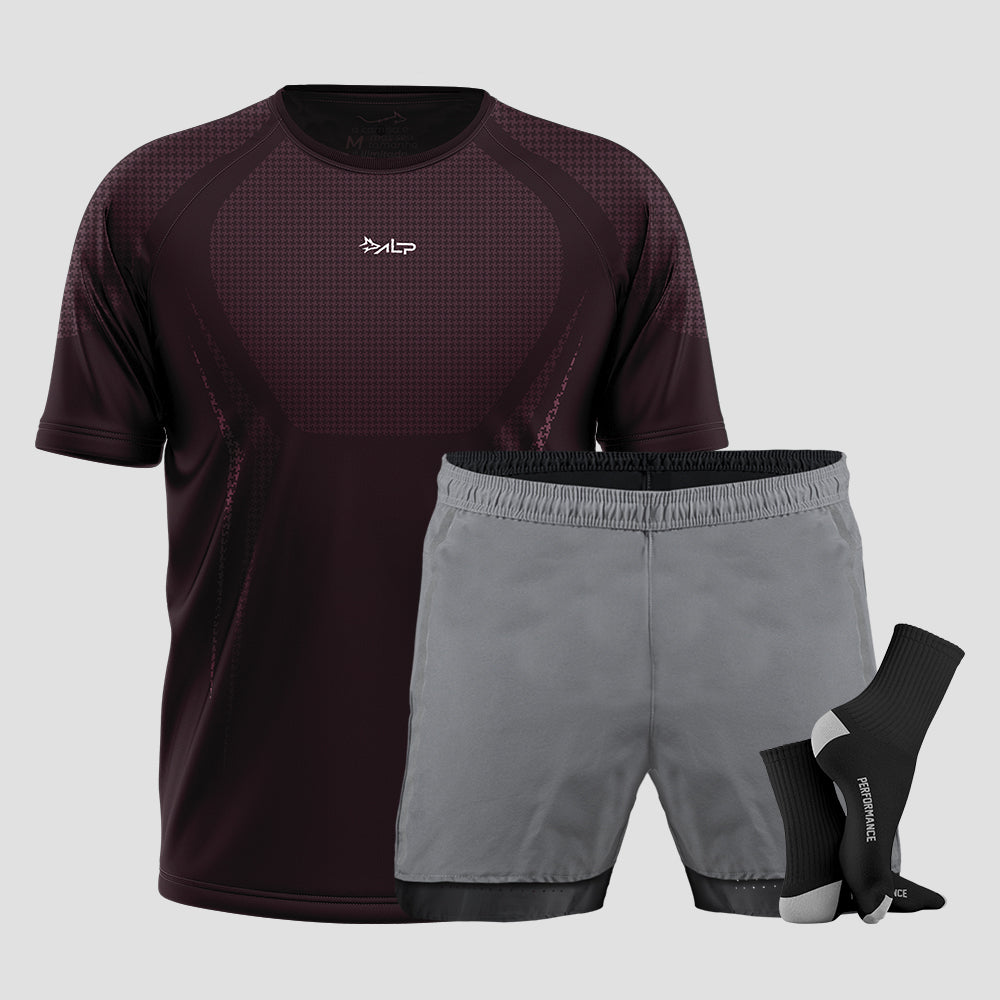 Kit Camiseta Apex + Bermuda Aerofit + Meia Performance 6