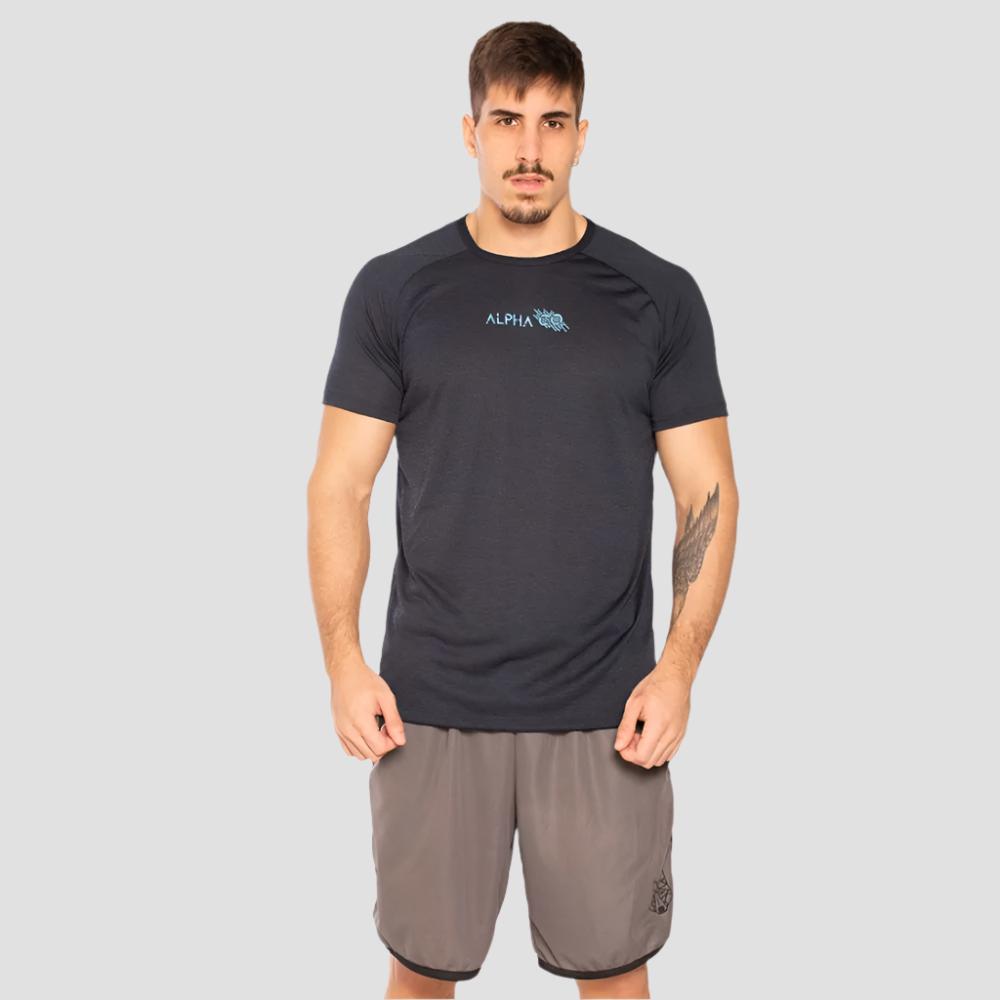 Camiseta Dry Slash Mescla Marinho