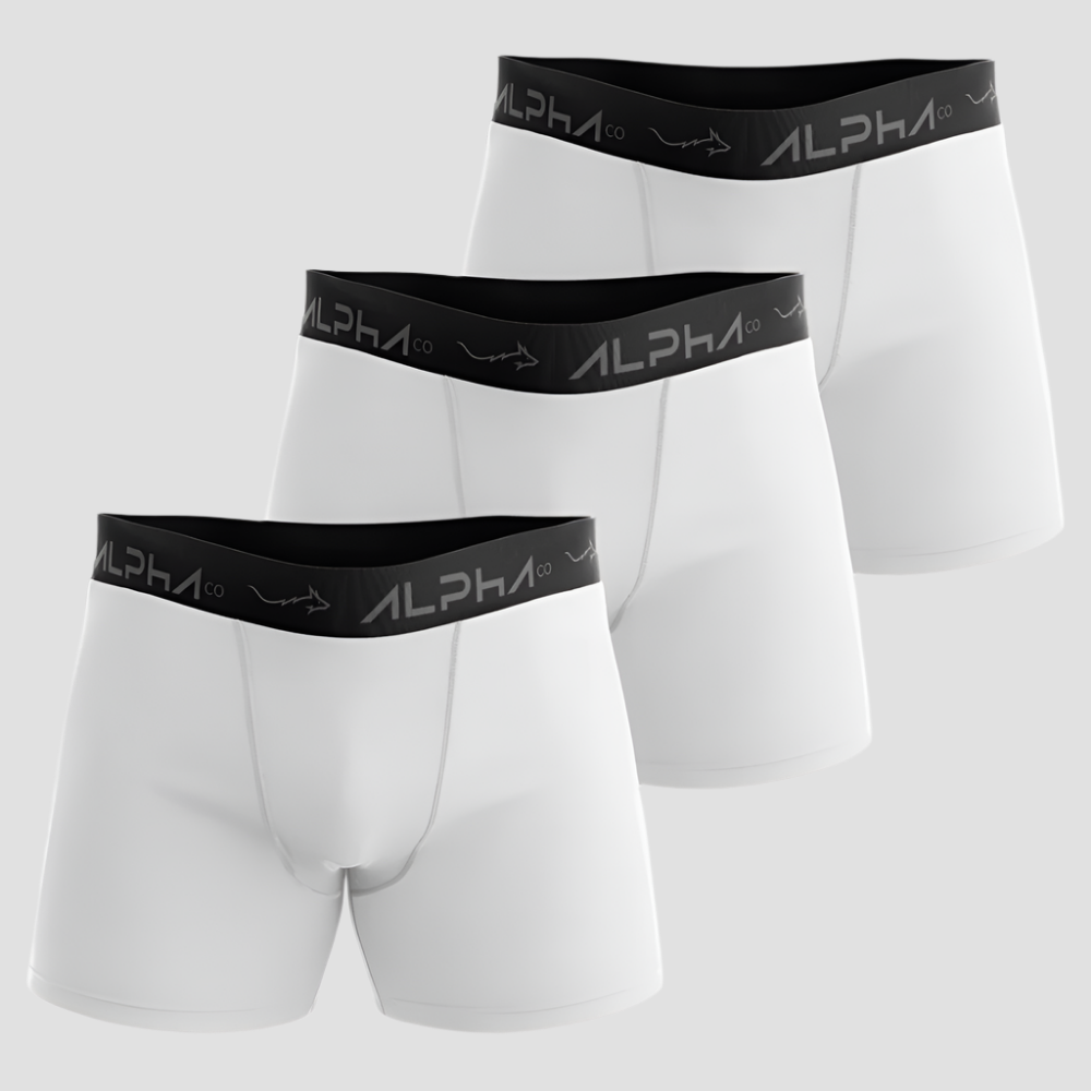 Kit 3 Cuecas Boxer Cotton Branca - Alpha Co