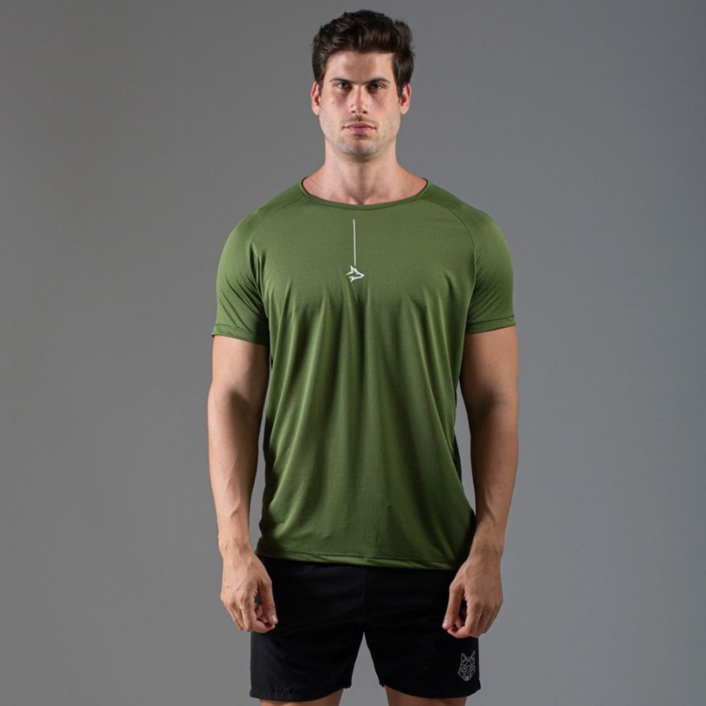 Camiseta Poliamida Line Lupus Verde Folha