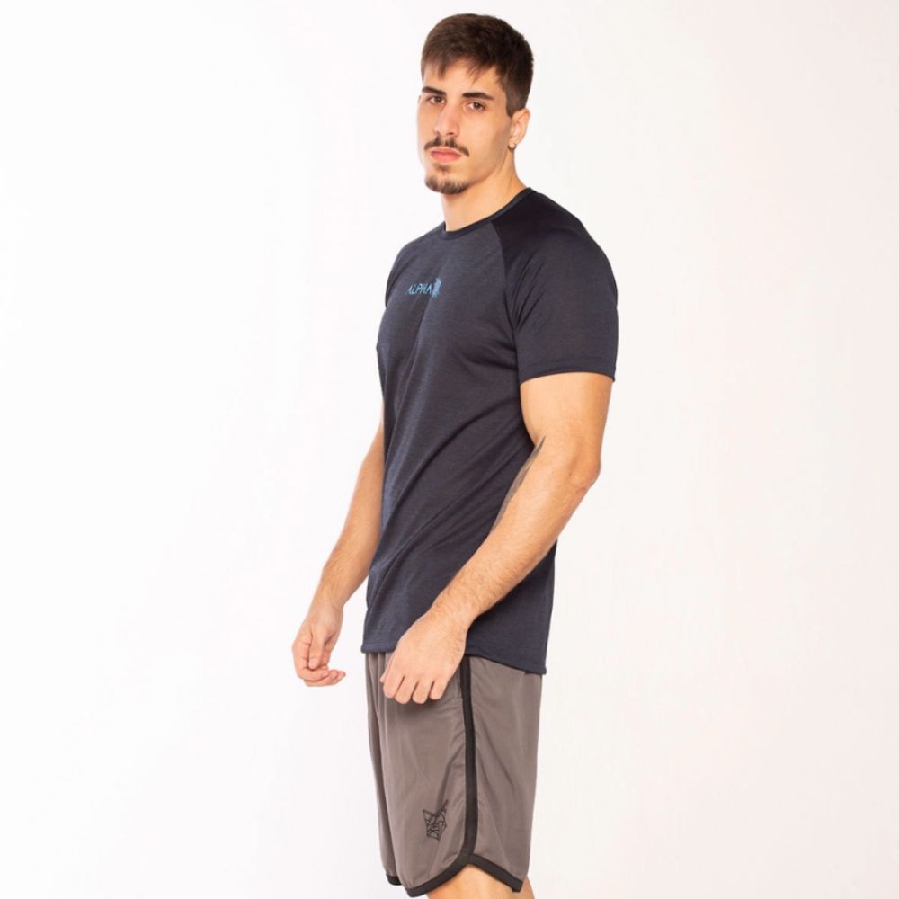 Camiseta Dry Slash Mescla Marinho