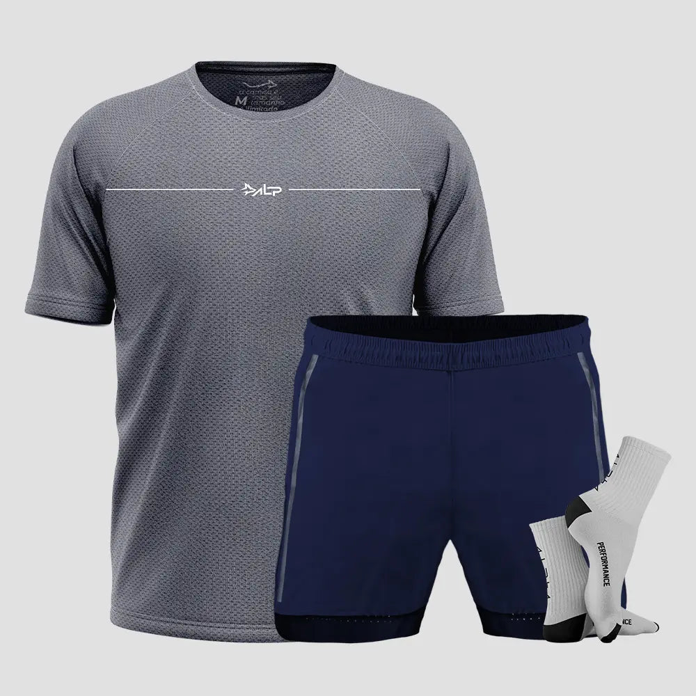 Kit Camiseta Poliamida + Bermuda Aerofit + Meia  Performance 1