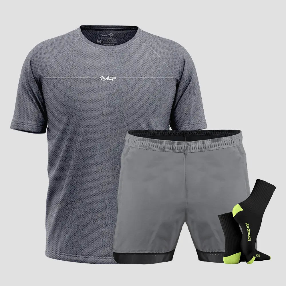 Kit Camiseta Poliamida + Bermuda Aerofit + Meia Performance 3