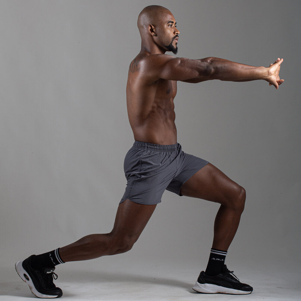 Short Corrida Masculino Dry Fit - Chumbo