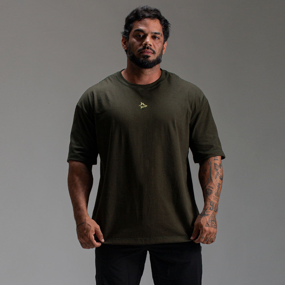 Camiseta Oversized Heavy Verde Militar