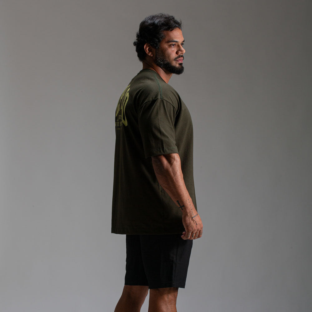 Camiseta Oversized Heavy Verde Militar
