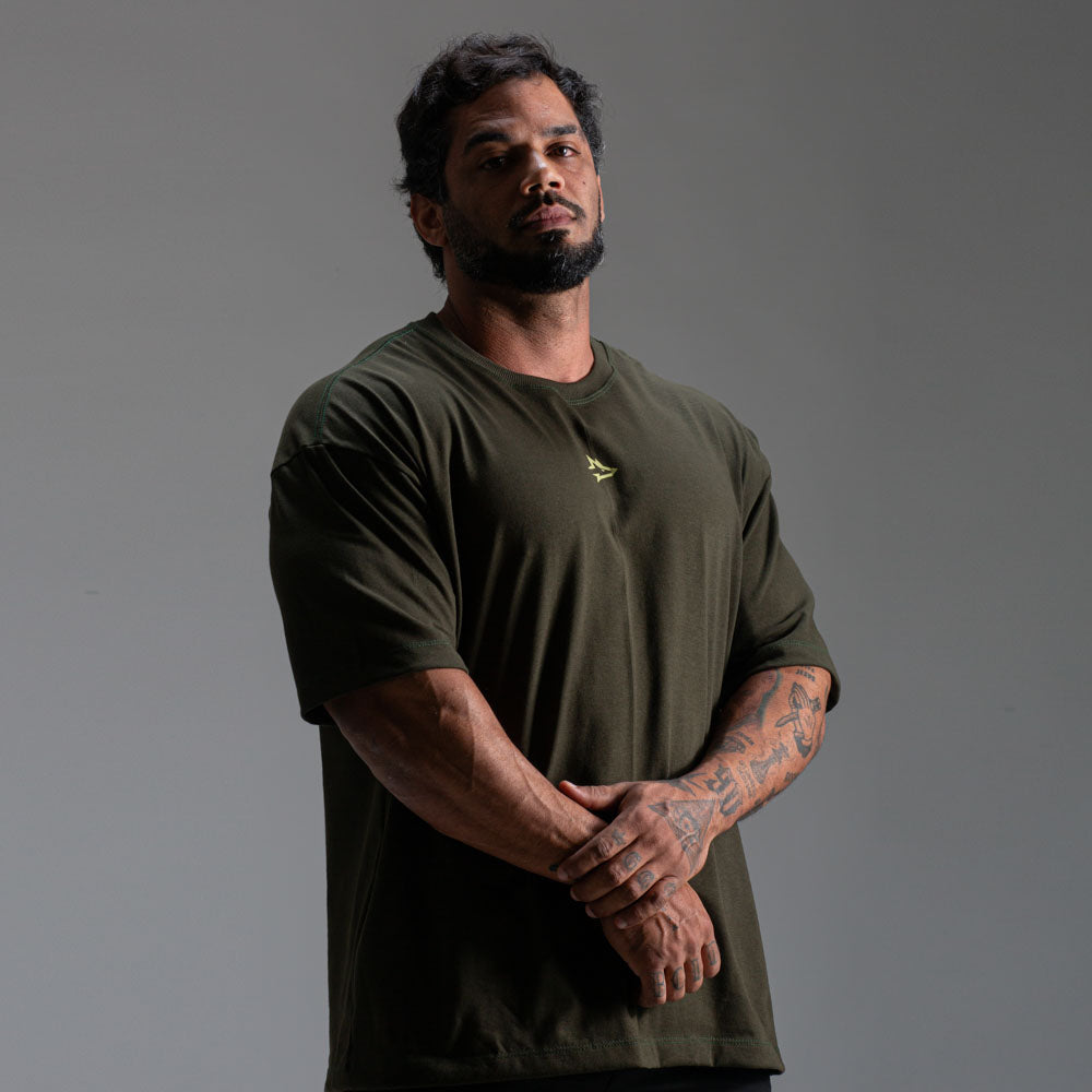Camiseta Oversized Heavy Verde Militar