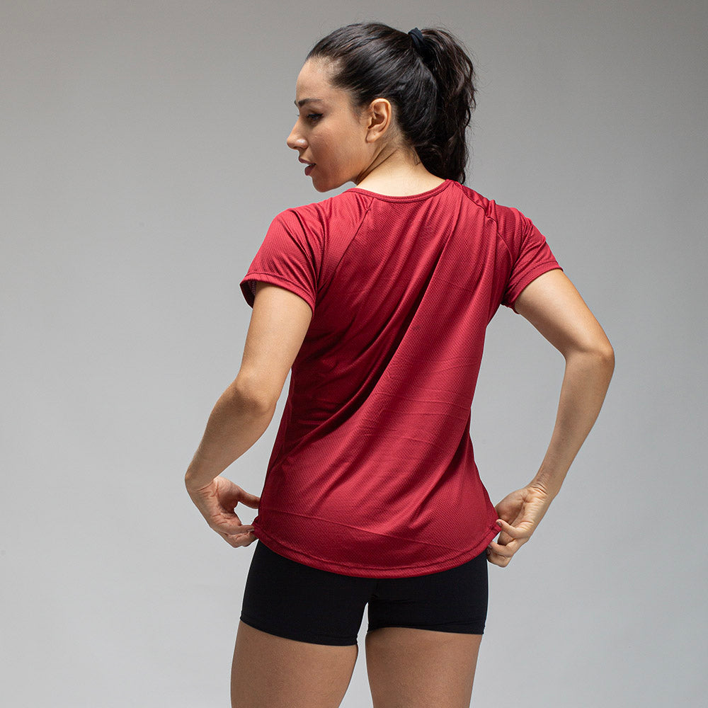 Camiseta Feminina Dry Fit Middle Lupus Vermelho Biking