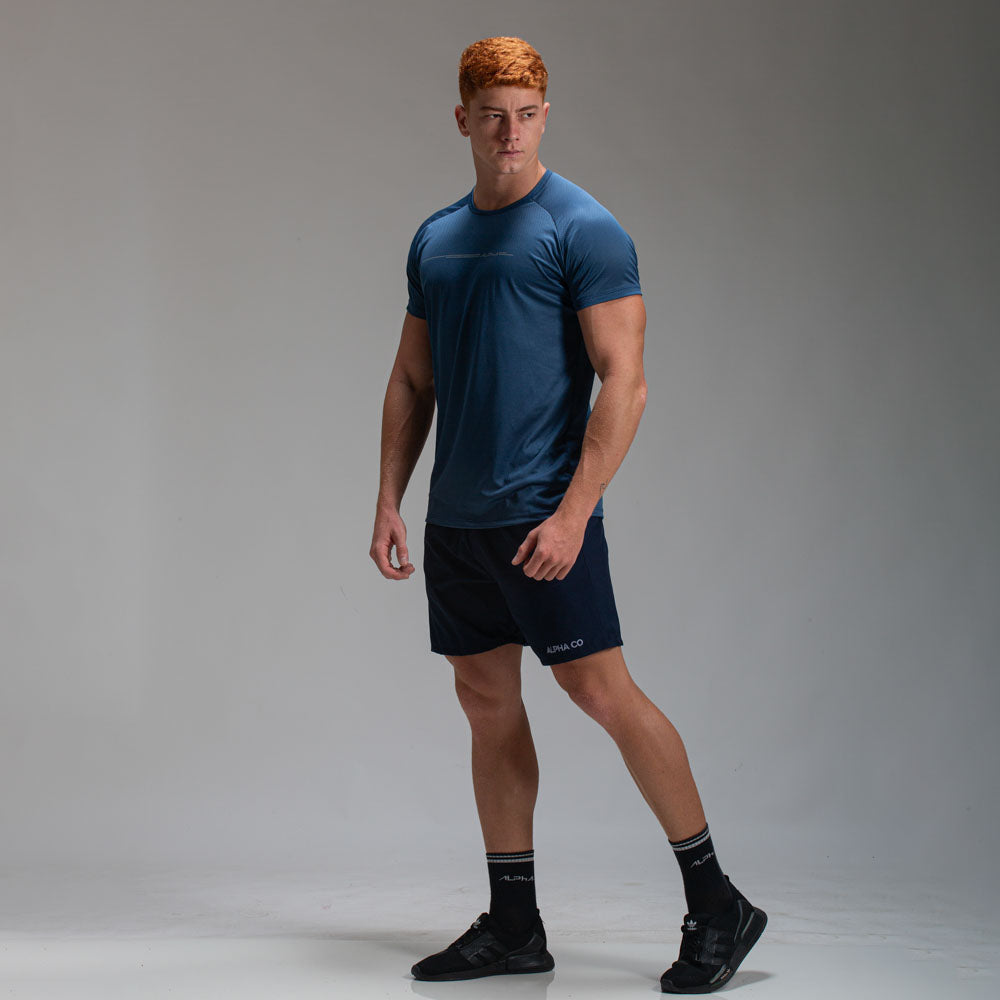 Camiseta Dry Fit Line Move Azul Mineral