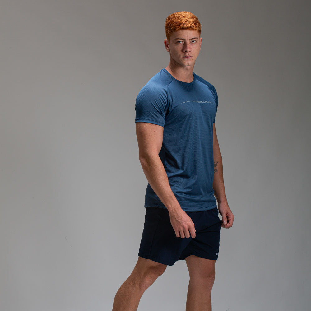 Camiseta Dry Fit Line Move Azul Mineral