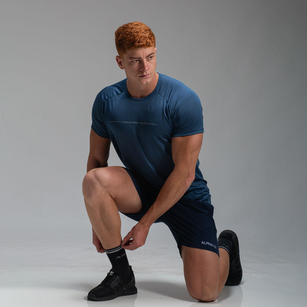 Camiseta Dry Fit Line Move Azul Mineral