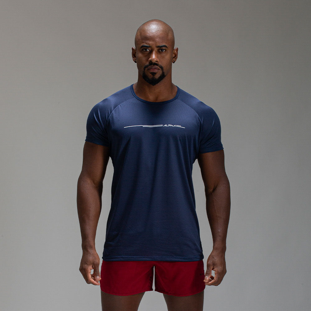 Camiseta Dry Fit Line Move Marinho Ashir