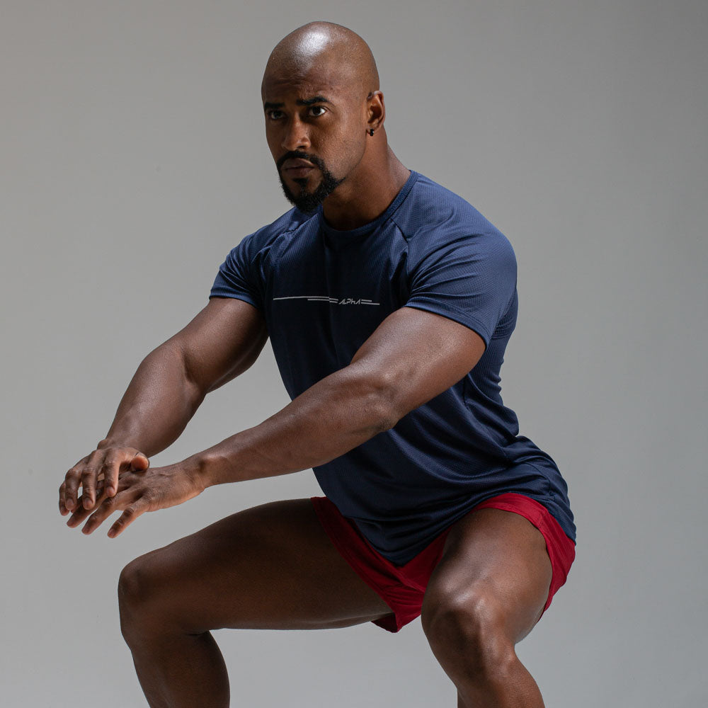Camiseta Dry Fit Line Move Marinho Ashir