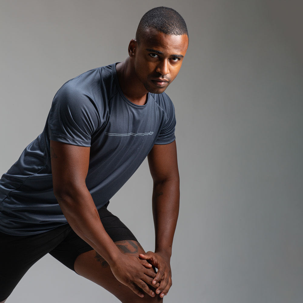 Camiseta Dry Fit Parallel Line Cinza Sombra