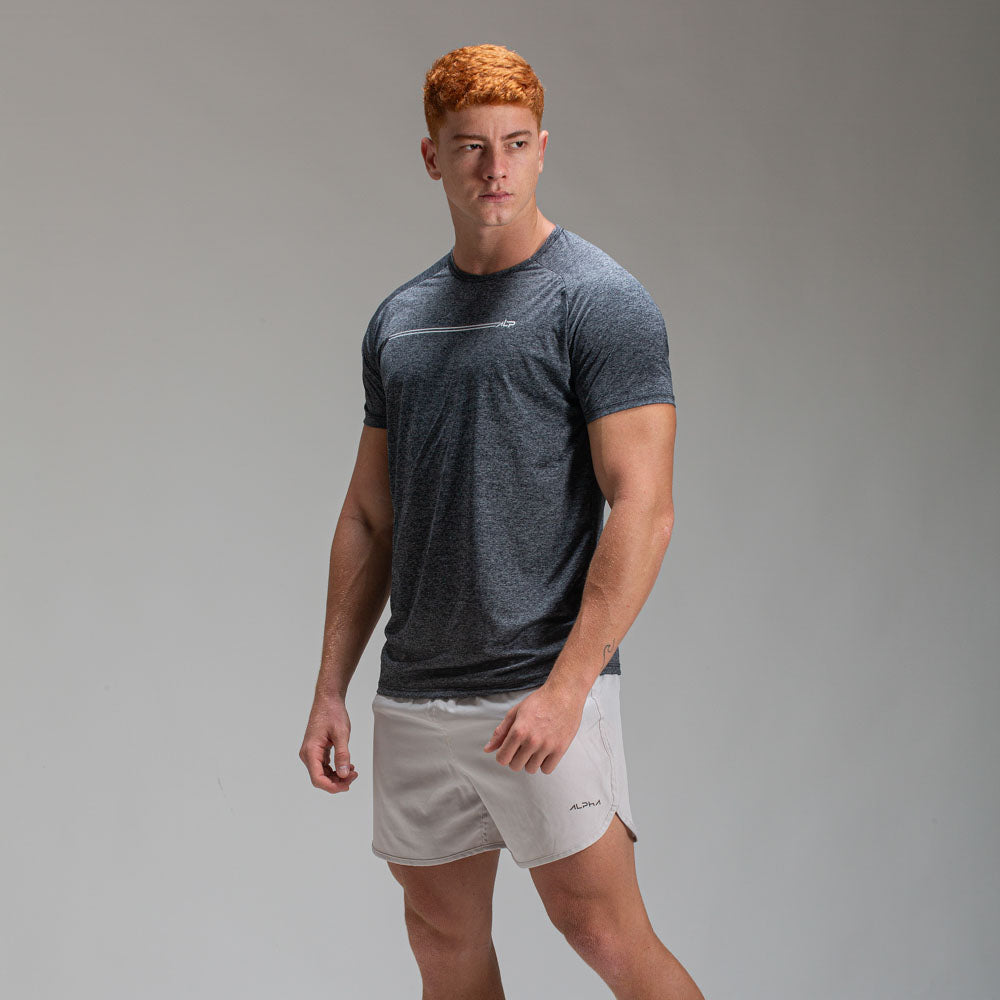 Camiseta Dry Fit Parallel Line Mescla Preto