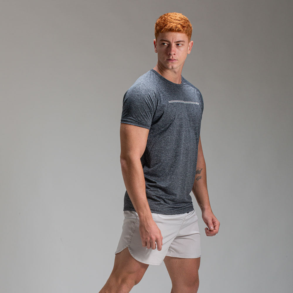 Camiseta Dry Fit Parallel Line Mescla Preto