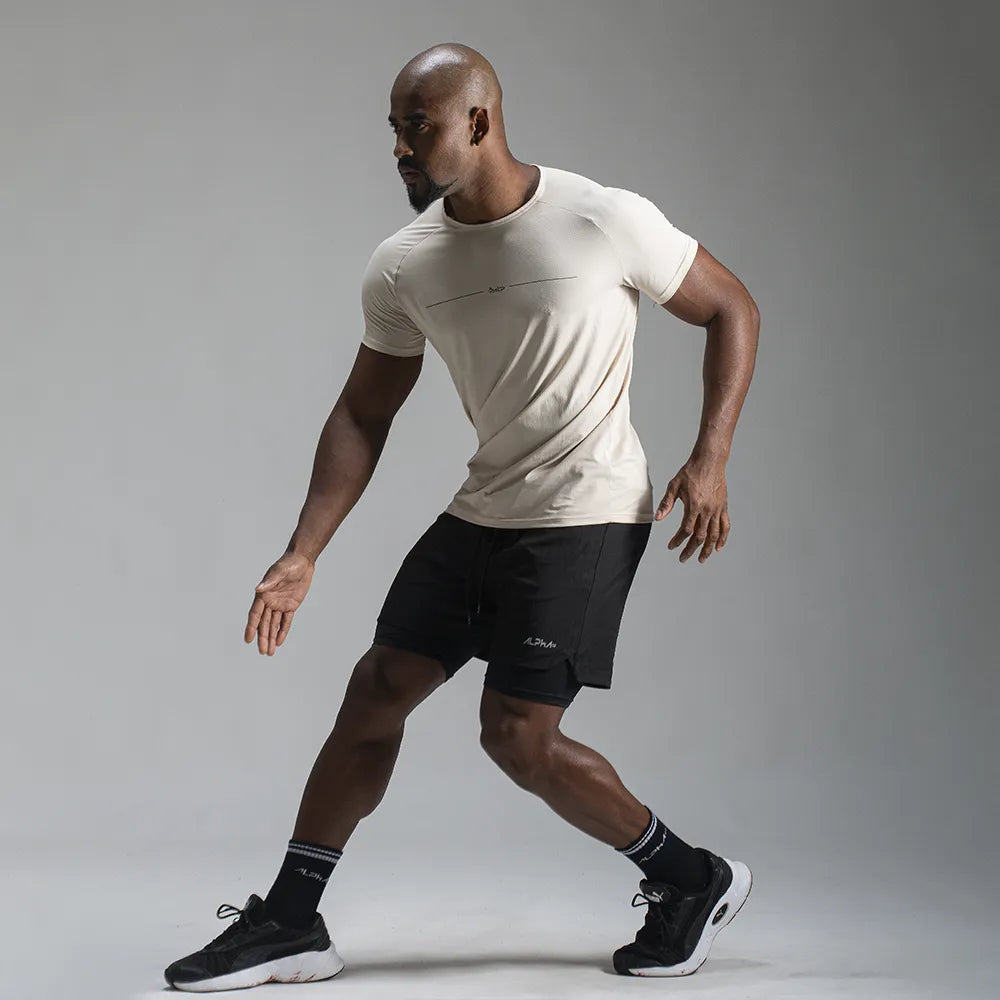 Camiseta Poliamida Line Tenacity Bege Monk