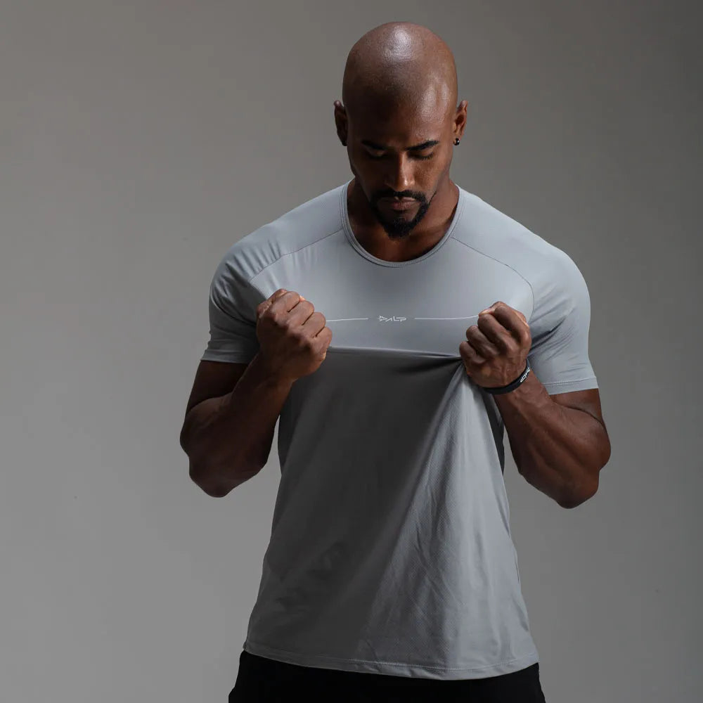 Camiseta Poliamida Line Tenacity Cinza Gelo