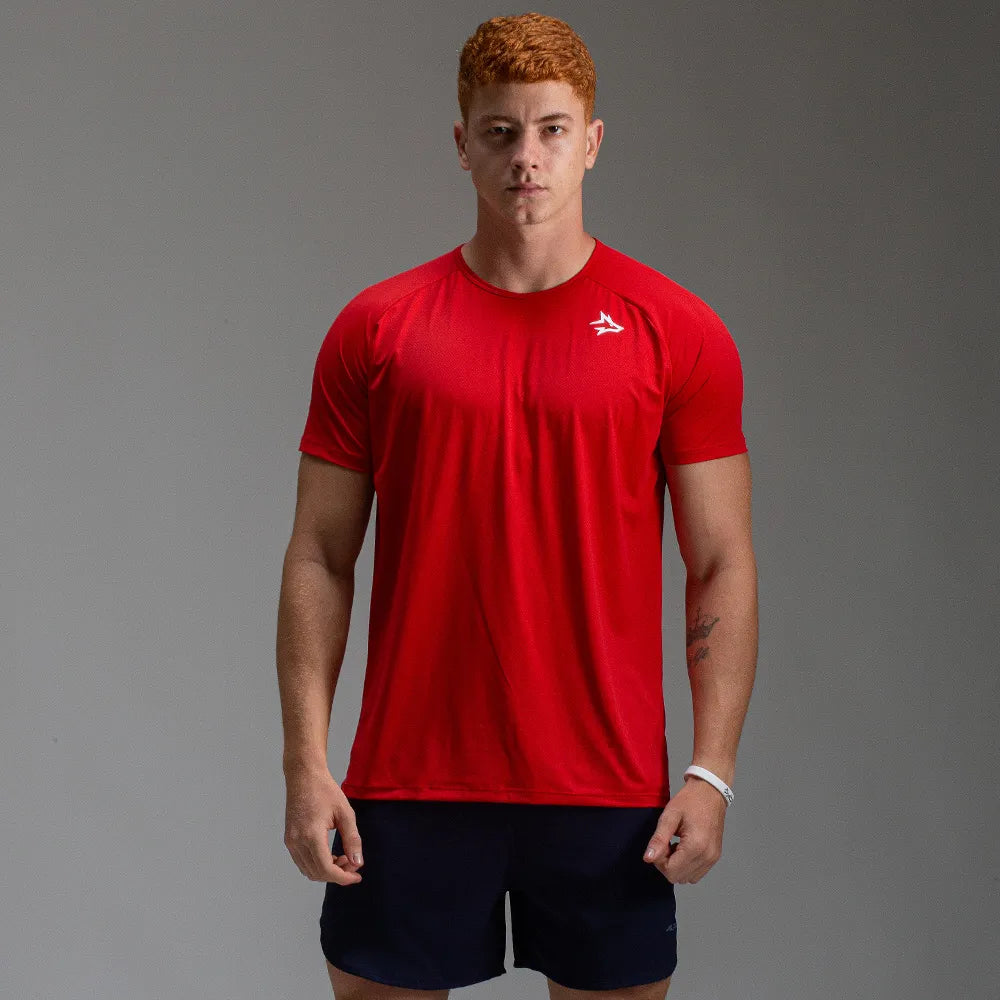 Camiseta Poliamida Lupus Back Vermelho Acerola