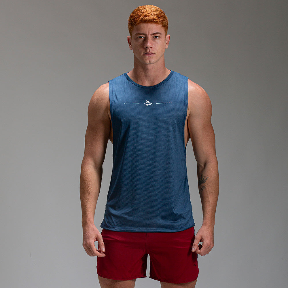 Regata Machão Dry Fit Lupus Core Azul Mineral